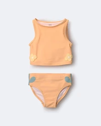 Toddler Girl Floral Tankini Set - Orange