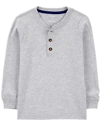 Baby Boy Long-Sleeve Henley Tee - Grey