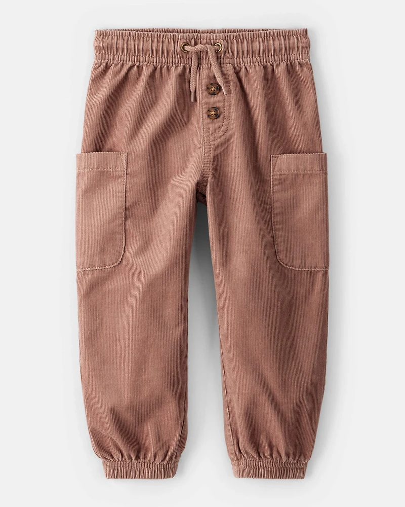 Toddler Boy Corduroy Joggers - Brown