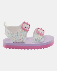 Toddler Casual Floral Sandals - Pink/White
