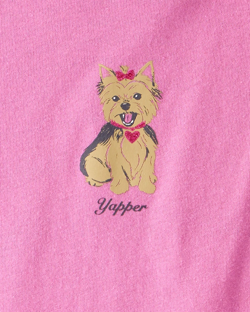 Girls Dog Short-Sleeve Graphic Tee - Pink