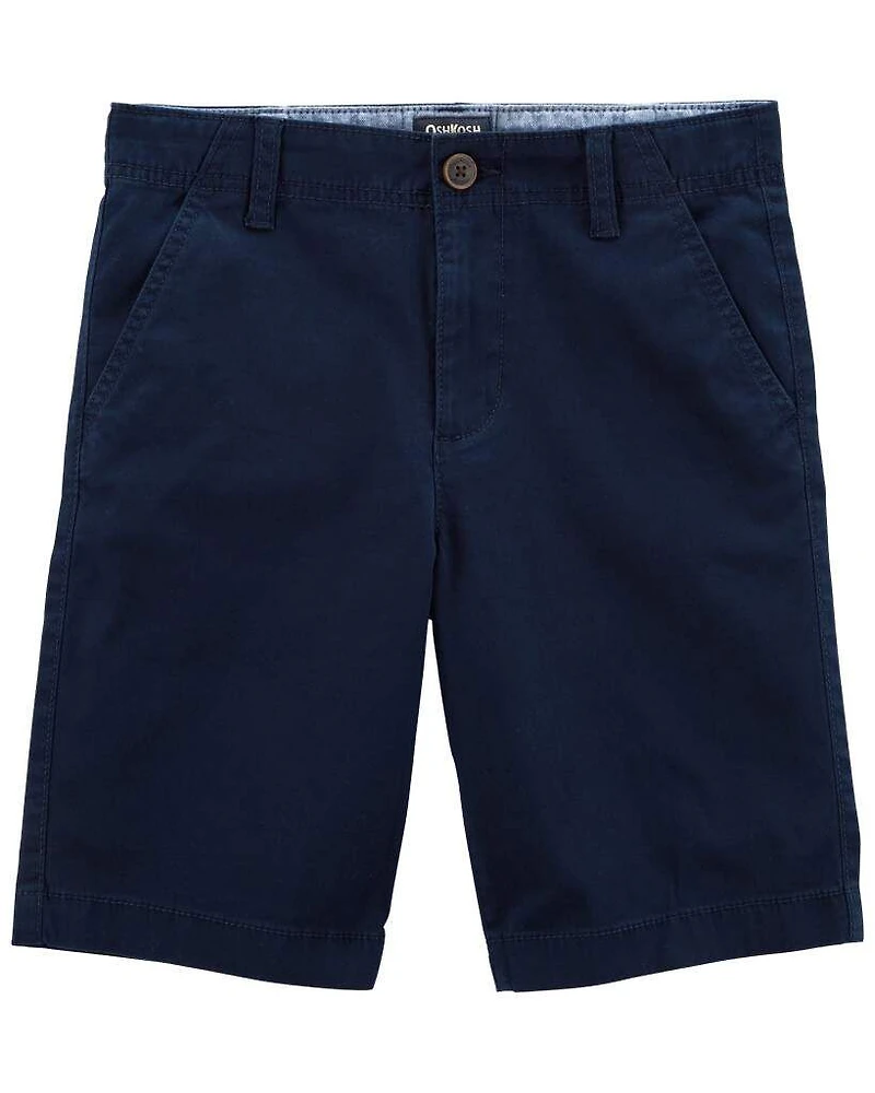 Boys Stretch Chino Uniform Shorts - Navy