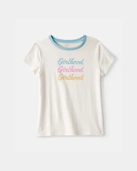 Girls 'Girlhood' Graphic Tee - Cream