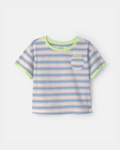 Toddler Girl Striped Short-Sleeve Top - Blue/Ivory