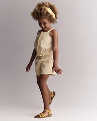 Toddler Girl Gingham Peplum Short - Yellow