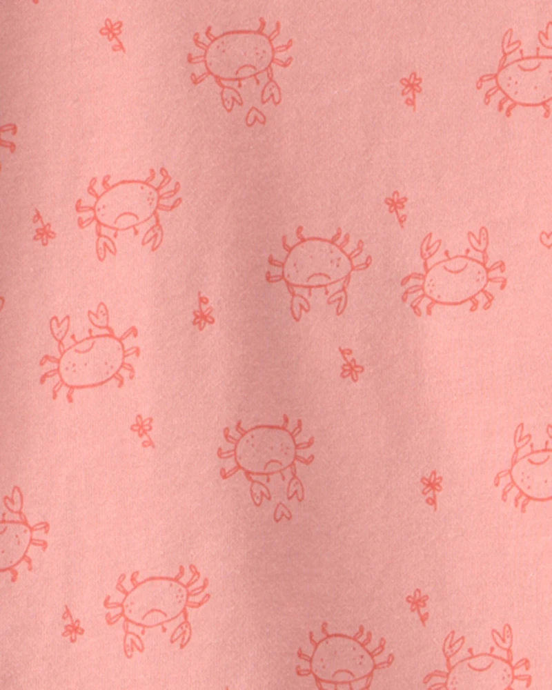 Baby Girl 4-Piece Crab Top & Short Set - Pink