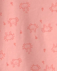 Baby Girl 4-Piece Crab Top & Short Set - Pink