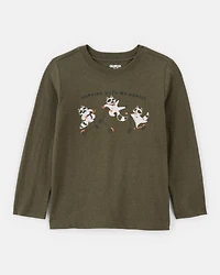 Toddler Boy Raccoon Long-Sleeve Graphic Tee - Green