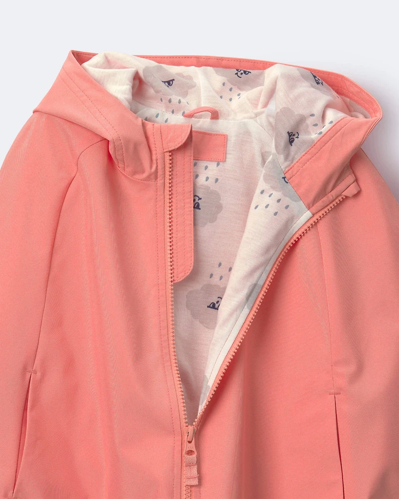Toddler Girl Rain Poncho - Coral