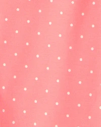 Girls Strawberry 100% Cotton Snug Fit 4-Piece Pajama Set - Green/Pink