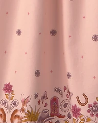 Girls Floral Twill Long-Sleeve Dress - Pink