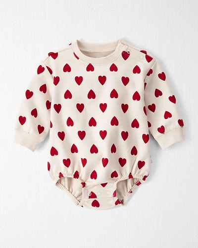 Baby Organic Cotton Bubble in Forever Hearts Print