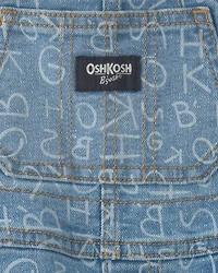 Baby Alphabet Overalls - Light Wash