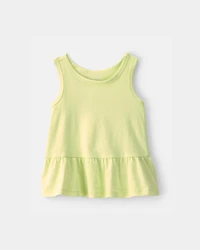 Baby Girl Peplum Tank Top - Green