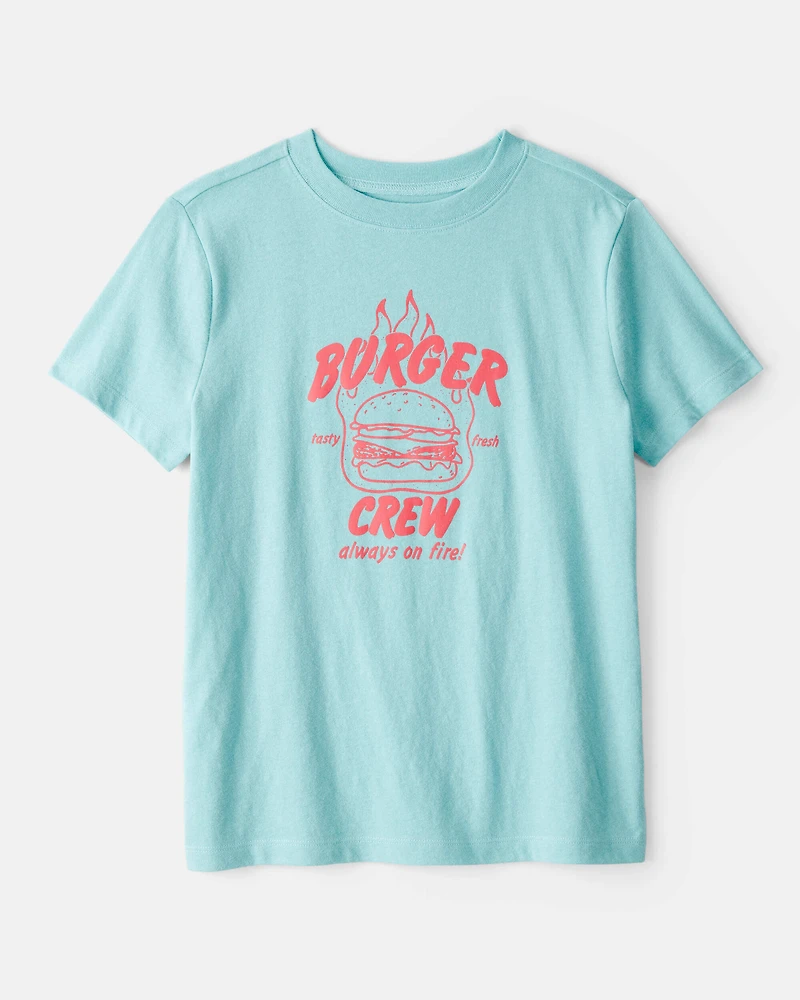 Kids Burger Crew Short-Sleeve Graphic Tee - Blue