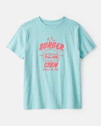 Kids Burger Crew Short-Sleeve Graphic Tee - Blue