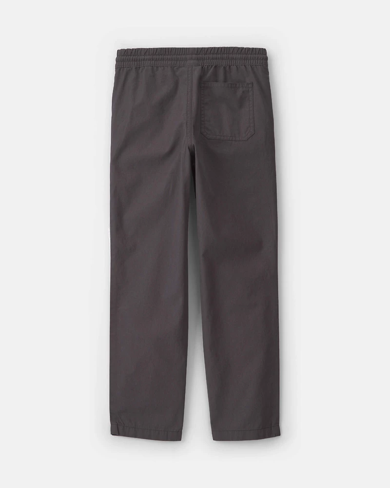Boys Canvas Pull-On Pants - Grey