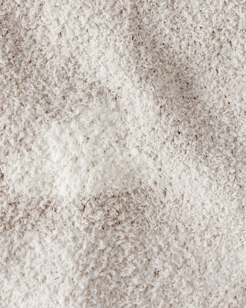 Cloud Print Plush Blanket - Beige