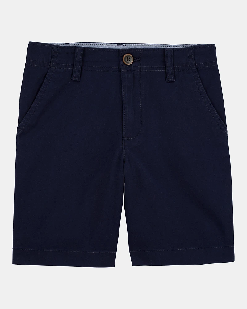 Kid Stretch Chino Uniform Shorts - Navy
