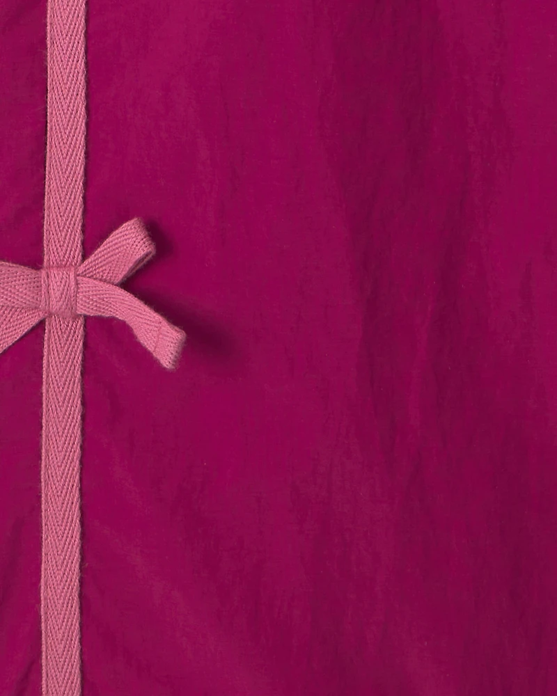 Girls Nylon Track Pants - Burgundy
