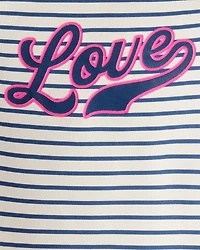 Kid 2-Piece "Love" Striped Top & Flared Pant Set