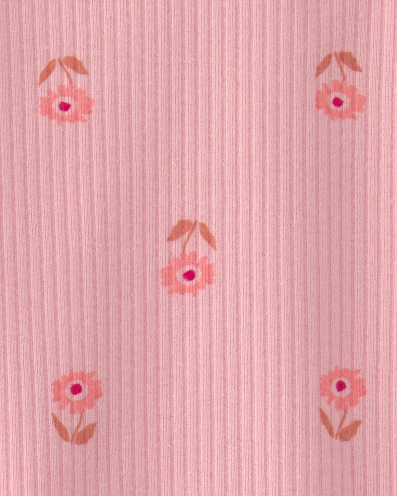 Baby Girl 2-Piece Floral Sleeveless Bodysuit & Short Set - Pink