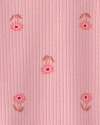 Baby Girl 2-Piece Floral Sleeveless Bodysuit & Short Set - Pink