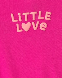 Baby Girl 'Little Love' Heart Short-Sleeve Romper - Pink