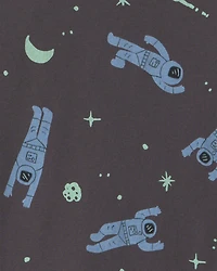 Boys 4-Piece Astronaut 100% Cotton Snug Fit Pajama Set - Blue