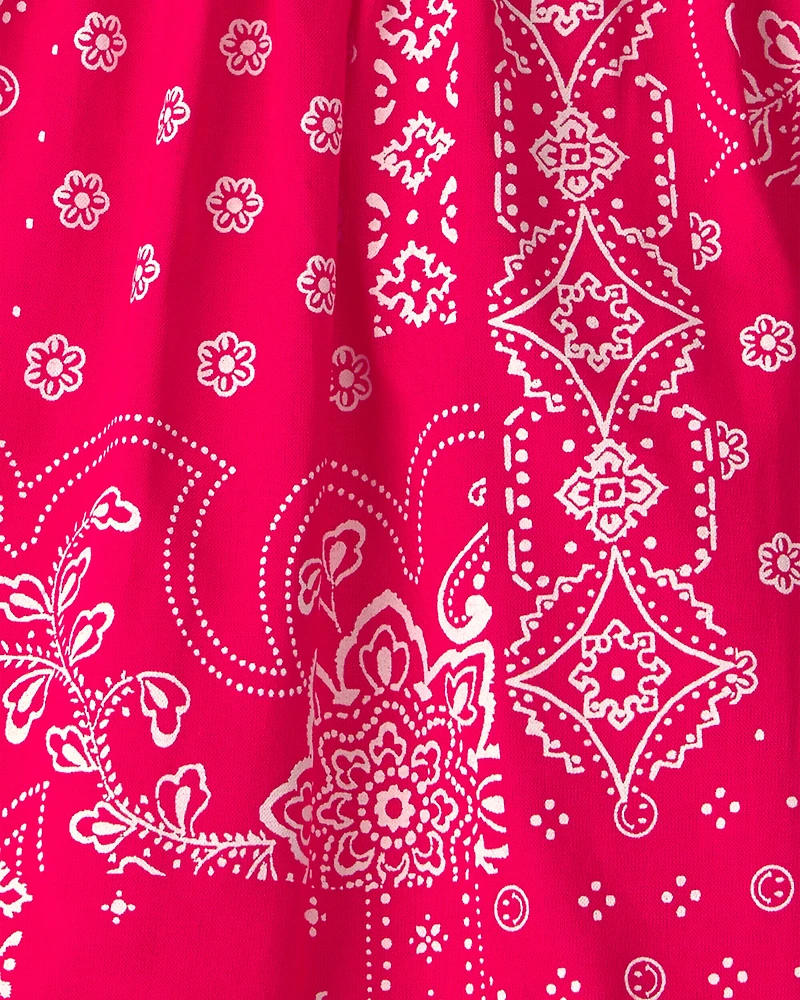 Toddler Girl Bandana Sleeveless Dress - Red