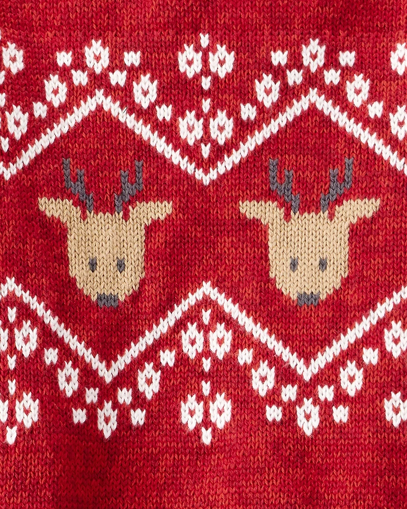 Baby Boy 2-Piece Fair Isle Long-Sleeve Tee & Pant Set - Red/Brown