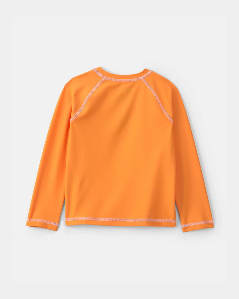 Toddler Boy 2-Piece Bluey™ Rashguard & Swim Trunk Set - Orange/Green