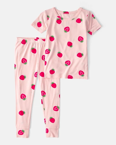 Toddler Girl Strawberry PurelySoft 2-Piece Pajama Set - Pink