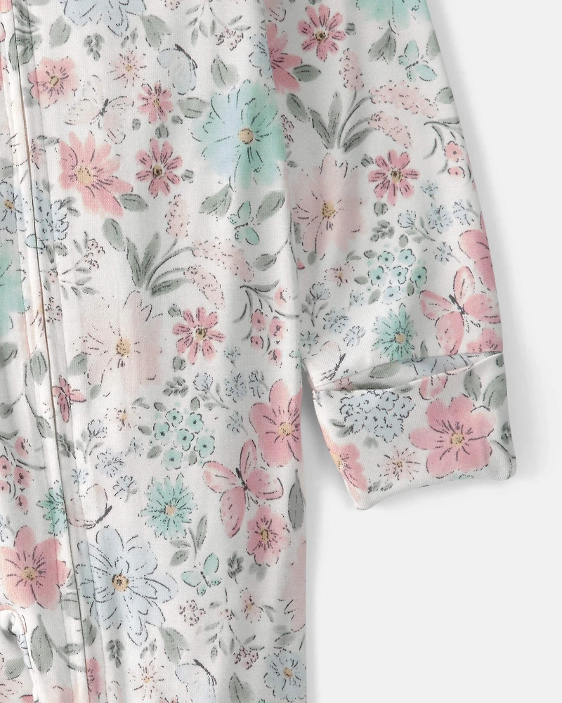 Baby Girl Butterfly Garden 2-Way Zip PurelySoft Sleep & Play Pajama