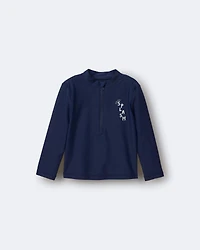 Toddler Boy 'Splish Splash' Half-Zip Long-Sleeve Rashguard - Navy