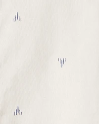 Boys Printed Cotton Long-Sleeve Button-Down Shirt - Ivory