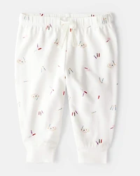 Baby Girl Paint Print PurelySoft Long-Sleeve Tee & Pant Set - Ivory