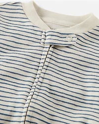 Baby Organic Cotton Sleep & Play Pajamas in Stripes