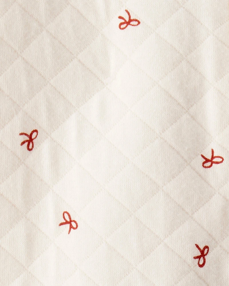 Baby Quilted Bow Print Sleep & Play Made with Organic Cotton