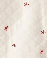 Baby Quilted Bow Print Sleep & Play Made with Organic Cotton