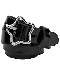Faux Leather Star Belt in Black