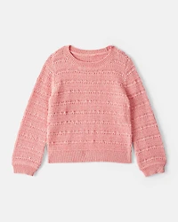 Toddler Girl Long-Sleeve Sweater - Pink