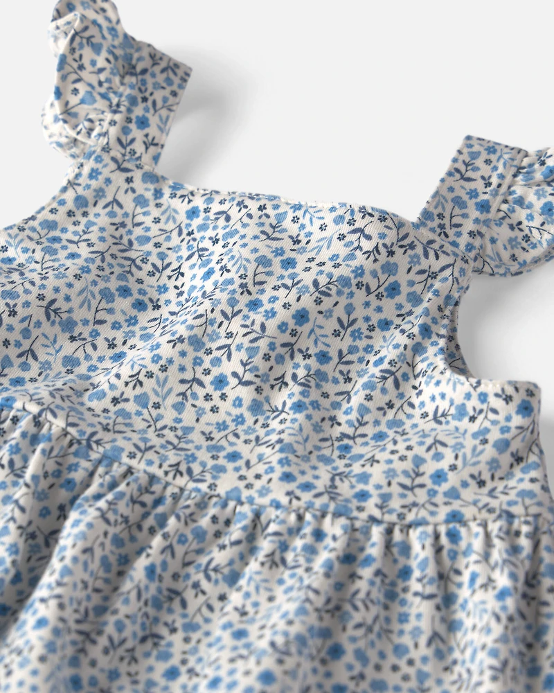 Baby Girl Organic Cotton Tiered Dress in Meadow Bloom