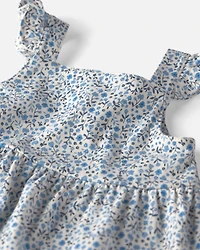 Baby Girl Organic Cotton Tiered Dress in Meadow Bloom