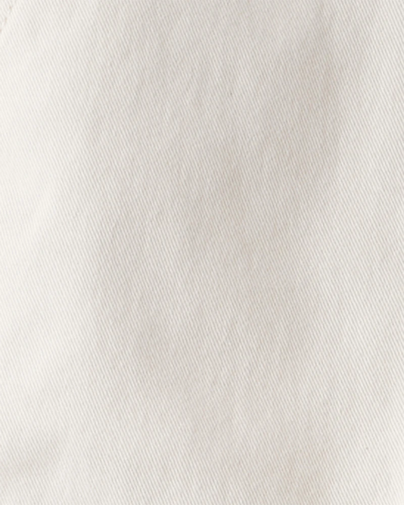 Girls Cotton Sleeveless Overalls - Cream