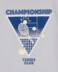 Kid Tennis Short-Sleeve Graphic Tee - Grey