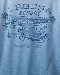 Boys 'Poolside' Ombre Graphic Tee  - Blue