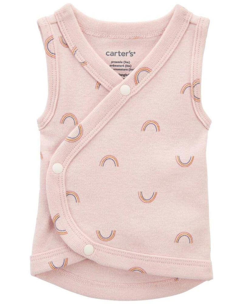 Baby Girl Preemie Rainbow Cotton Tank - Pink