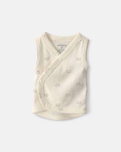 Baby Bear Side-Snap Tank - Cream
