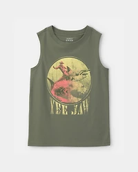 Boys Cowboy Shark Graphic Tank - Green